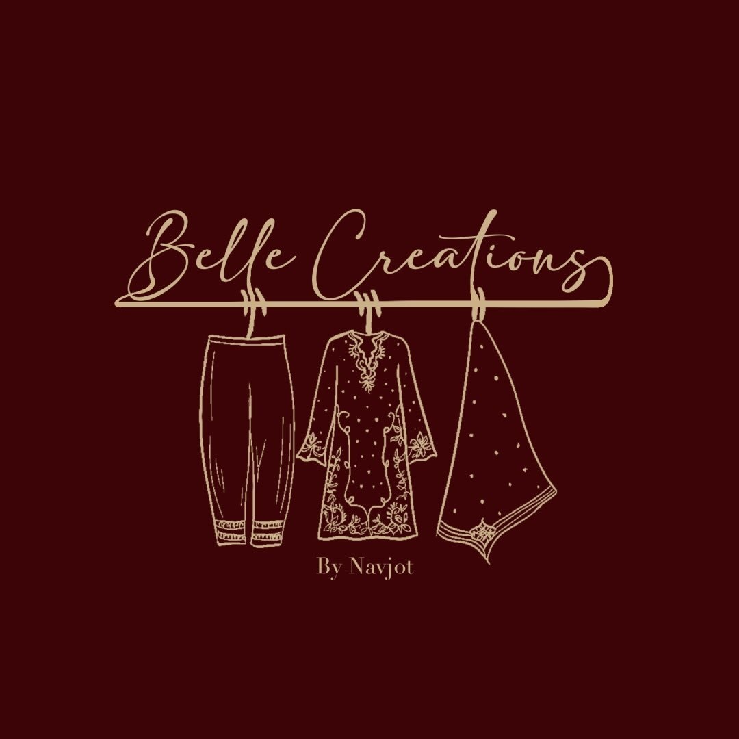 Belle Creations by Navjot logo — three garments hanging from a clothesline